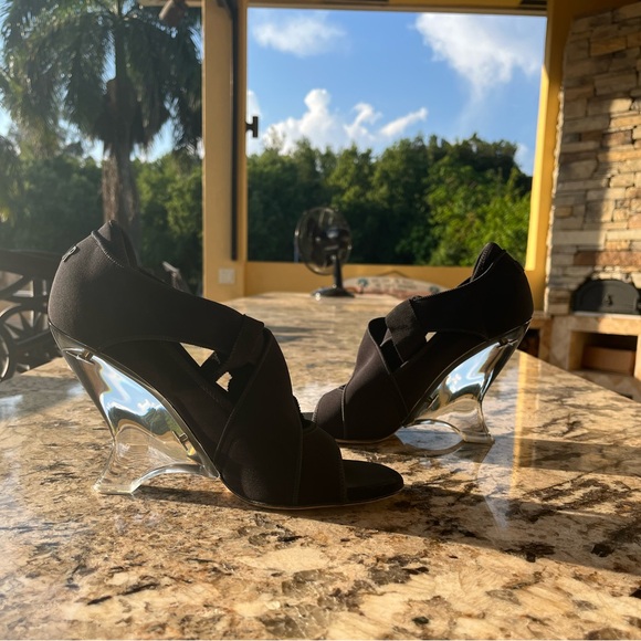 Dior etoile lucite lace up heels in black - Picture 5 of 6